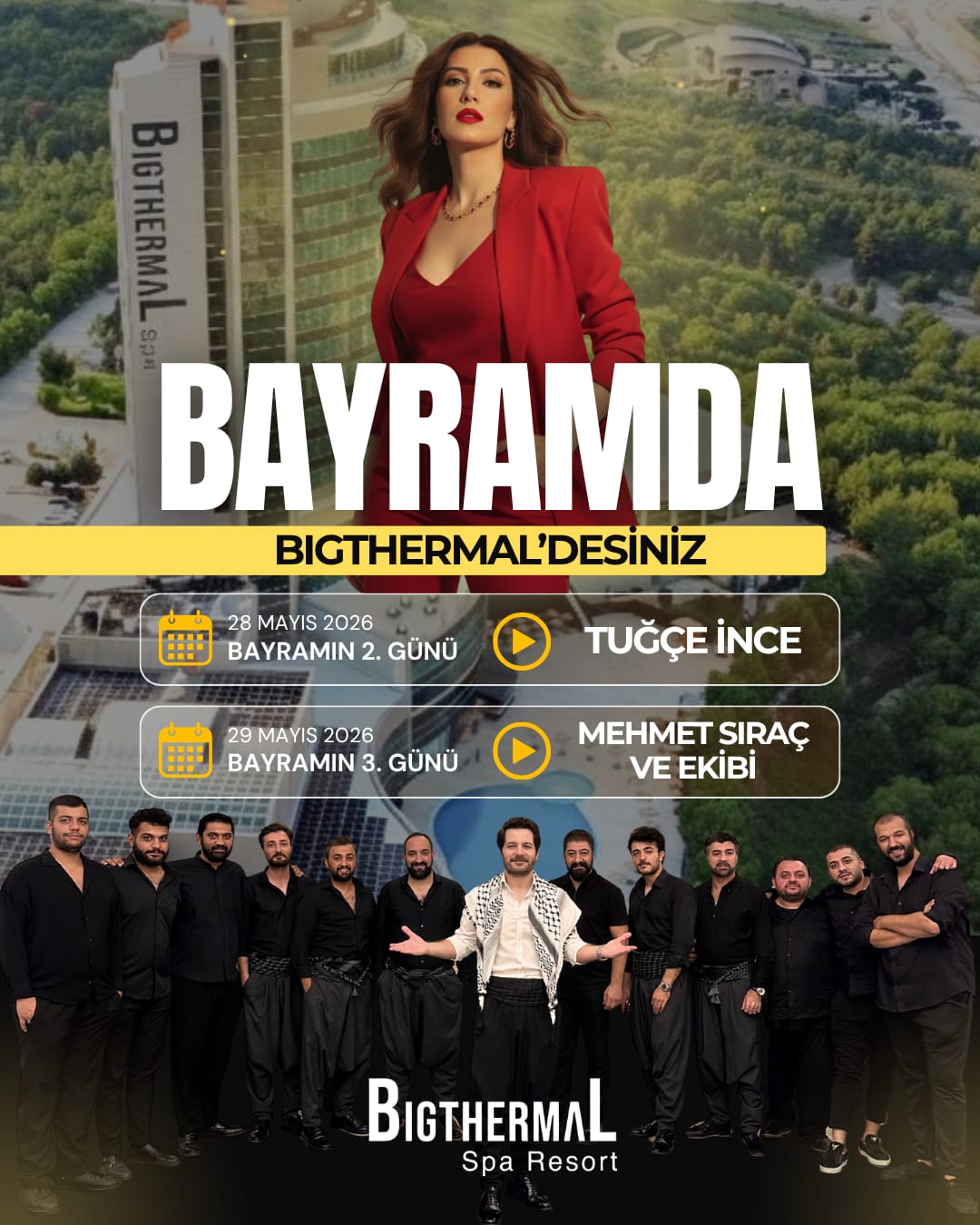 Türkiye’nin termal turizm başkentlerinden Kırşehir’de hizmet veren, modern mimarisi ve devasa kullanım alanlarıyla dikkat çeken Big Termal Spa Otel, Kurban Bayramı’nı unutulmaz bir şölene dönüştürmeye hazırlanıyor. İŞTE O  FO