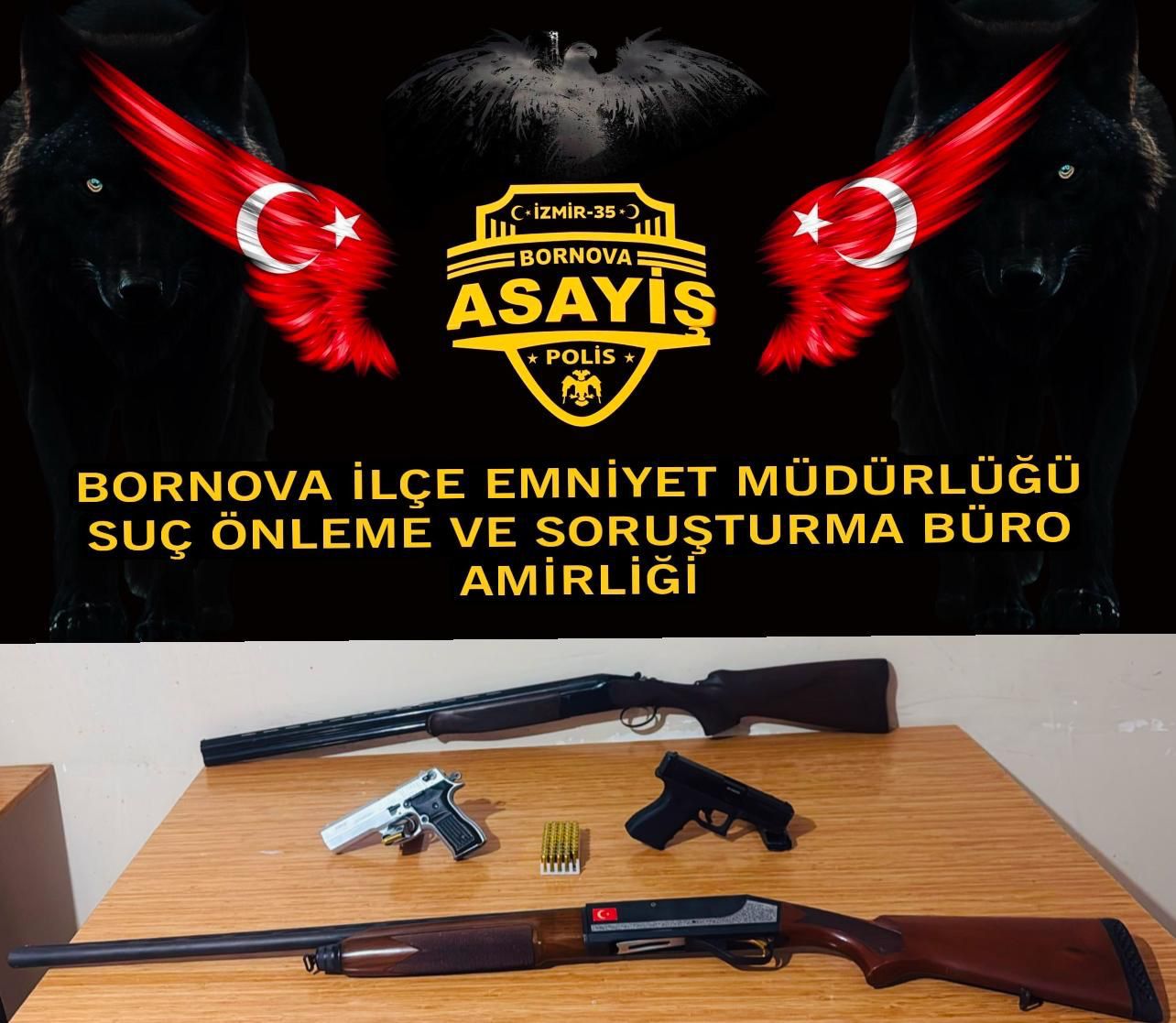 Bornova Polisi'nden Silah Operasyonu: 4 Silah Ele Geçirildi, 1 Tutuklama
