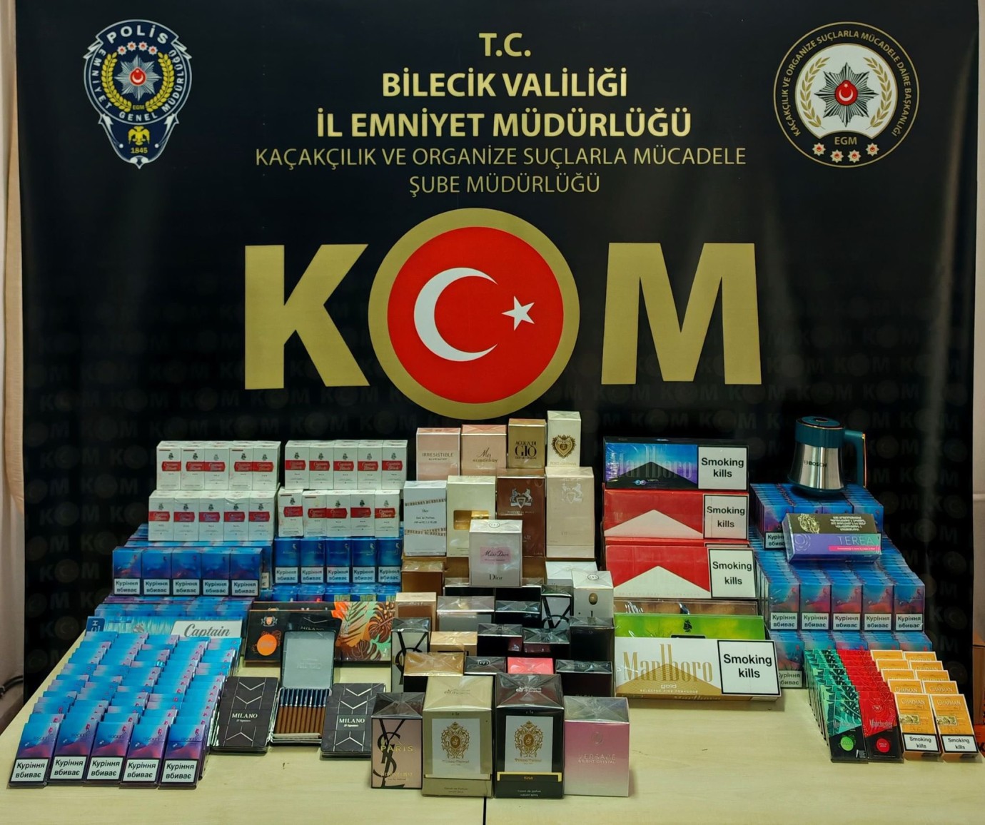 Bilecik Emniyetinden Kaçakçılığa Büyük Darbe: Yüzlerce Kaçak Ürün Ele Geçirildi