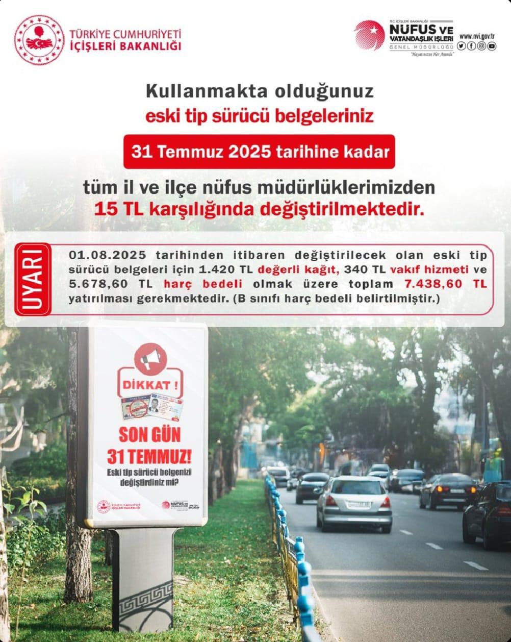 Son Dakika: Eski Sürücü Belgeleri İçin Son Tarih 31 Temmuz 2025!