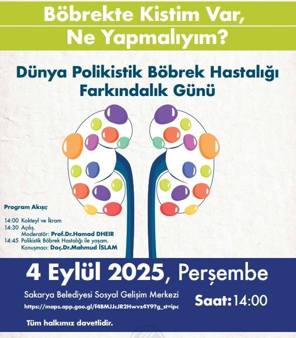 Polikistik Böbrek Hastalığı İçin Önemli Gün: 4 Eylül 2025 Perşembe Günü Sakarya'da Farkındalık Etkinliği Düzenleniyor