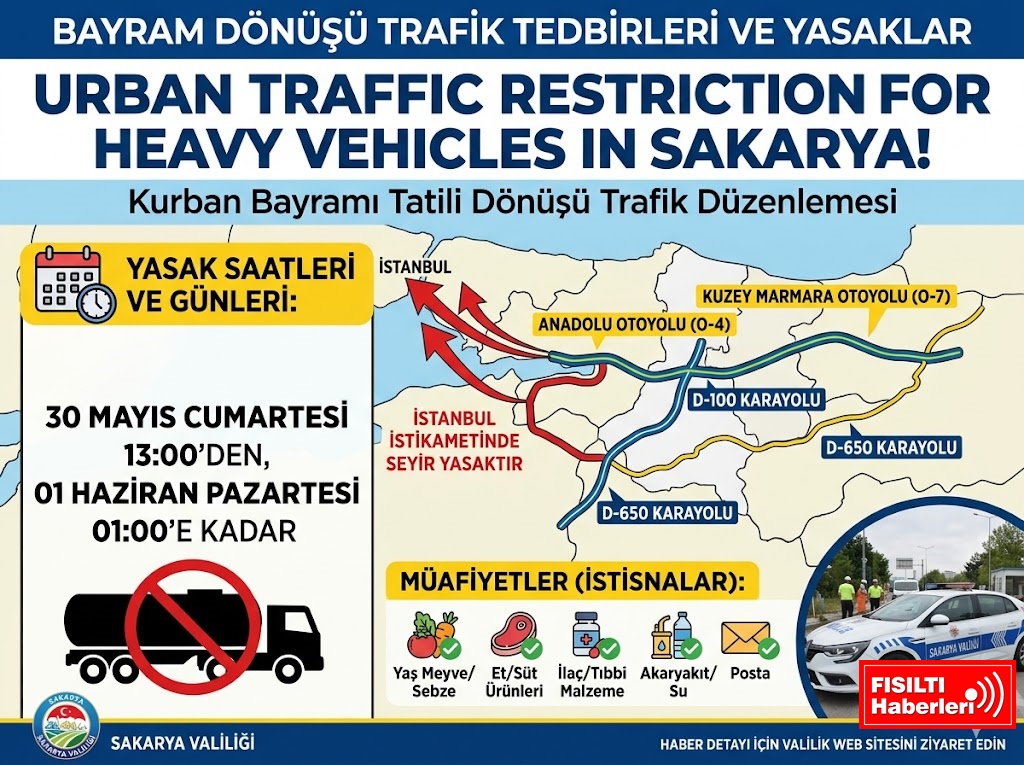 BAYRAM DÖNÜŞÜ O ARAÇLARA GEÇİŞ YASAĞI! Valilikten Kurban Bayramı Öncesi Kritik Trafik Tedbiri