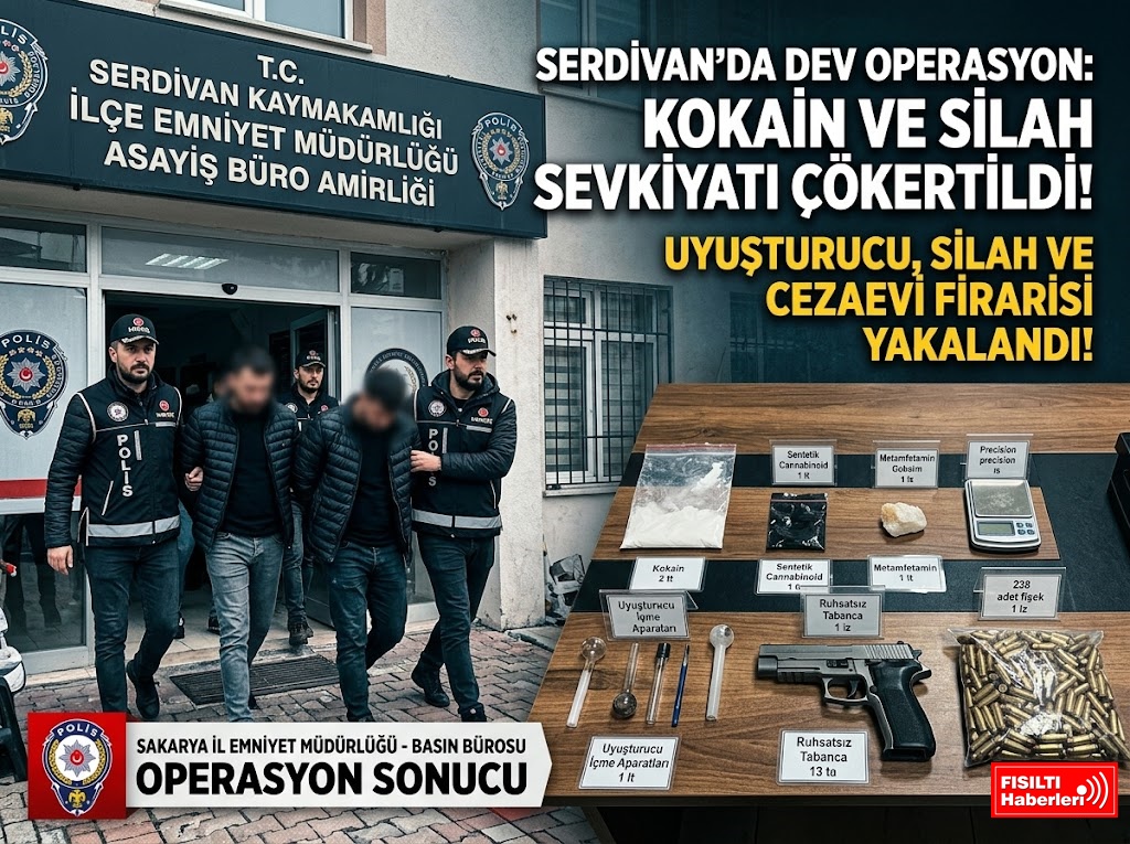 SERDİVAN'DA DEV OPERASYON: HEM UYUŞTURUCU CEPHANELİĞİ HEM DE 19 YIL KESİNLEŞMİŞ CEZASI BULUNAN FİRARİ YAKALANDI!