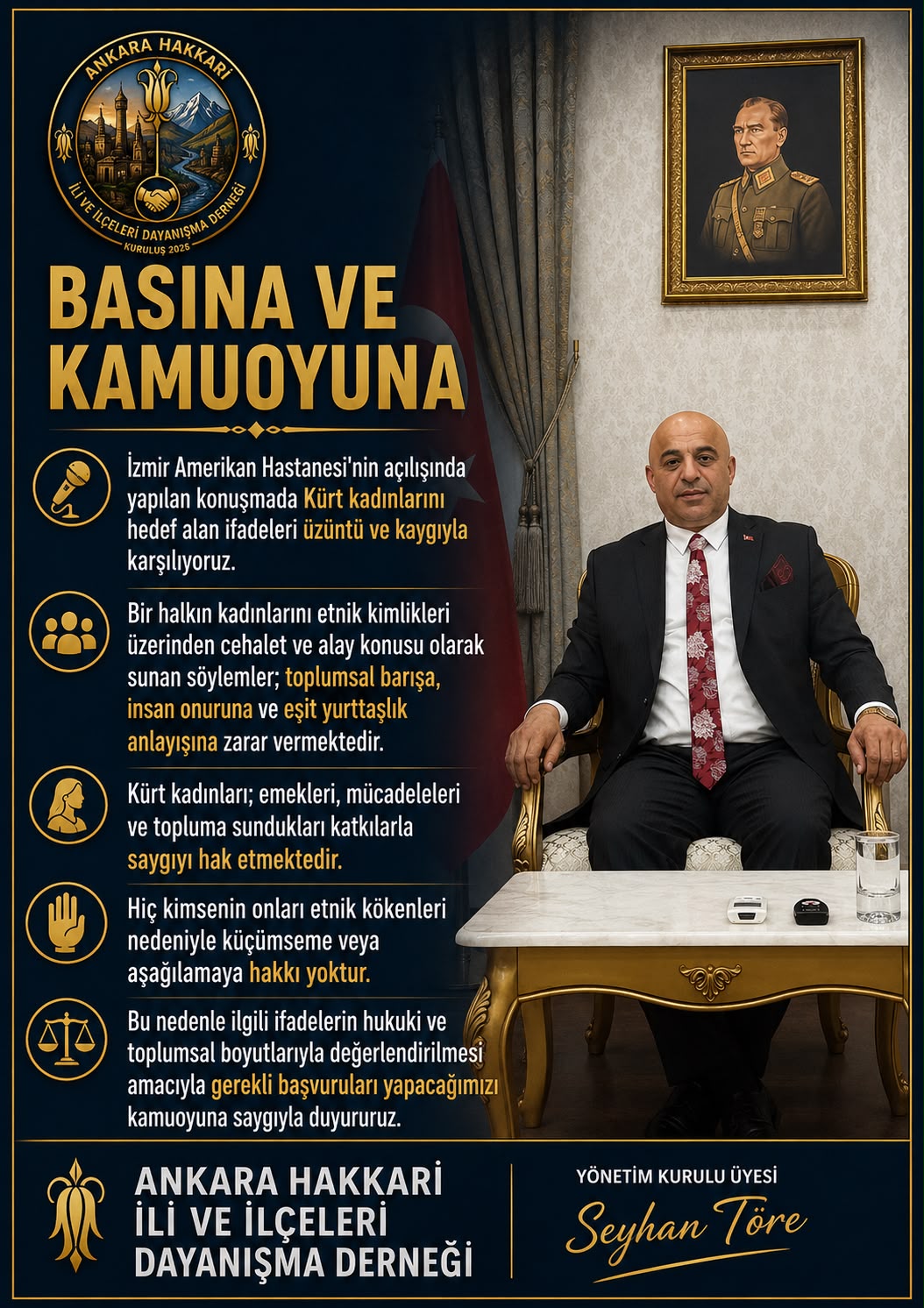 SON DAKİKA: Ankara Hakkari Derneği'nden İzmir Amerikan Hastanesi Açılışındaki Söylemlere Sert Tepki! 