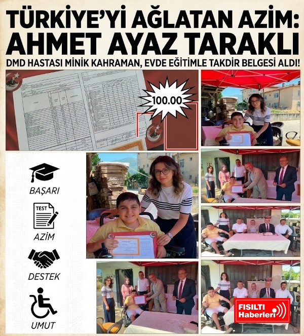 AZMİN VE İNANCIN ZAFERİ! Geyveli DMD Hastası Ahmet Ayaz, Evde Eğitimle Takdir Alarak Ezberleri Bozdu!