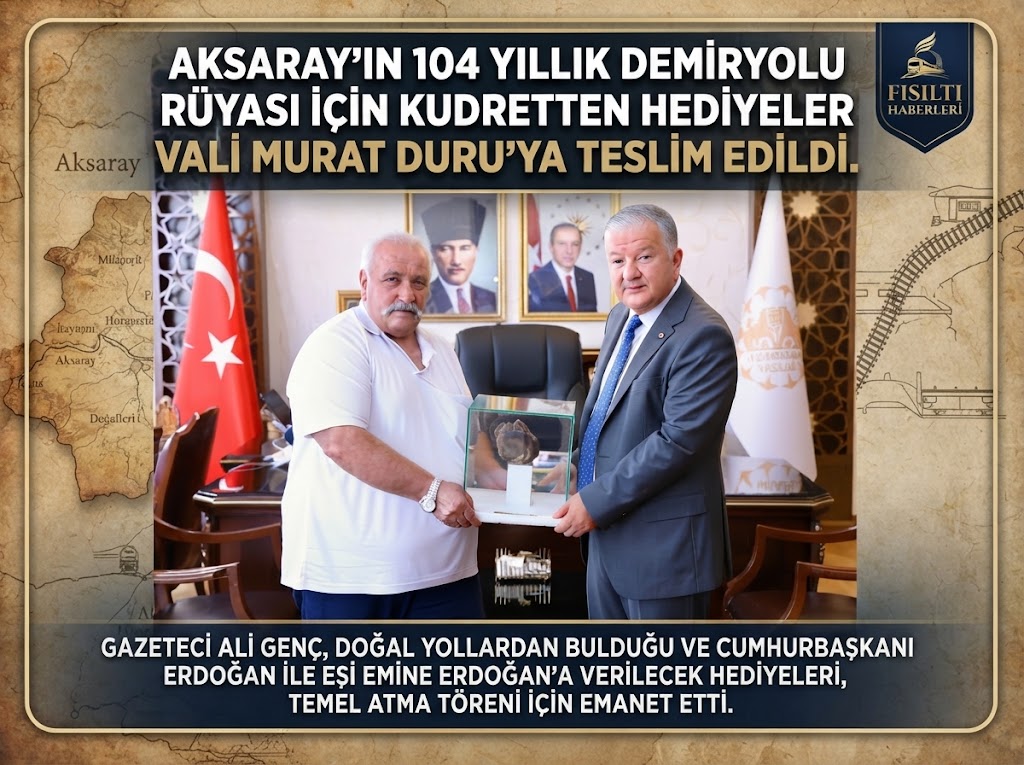 Aksaray’ın 104 Yıllık Demiryolu Rüyası İçin Anlamlı Hediyeler Valiliğe Teslim Edildi