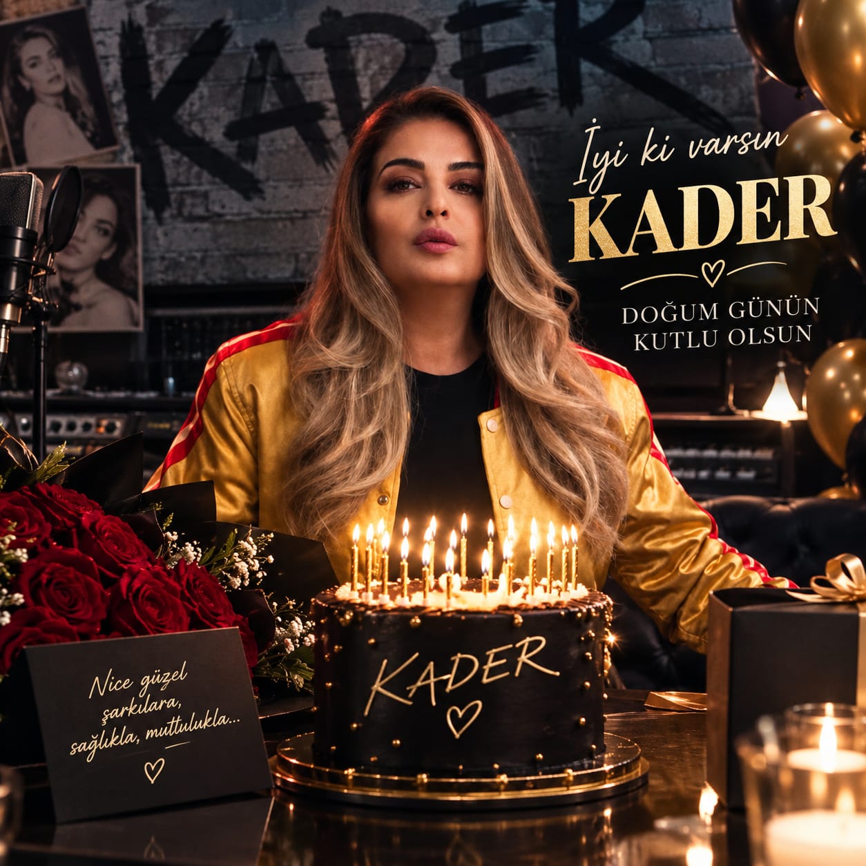 Ünlü Şarkıcı Kader Yeni Yaşını Stüdyoda Kutladı: 