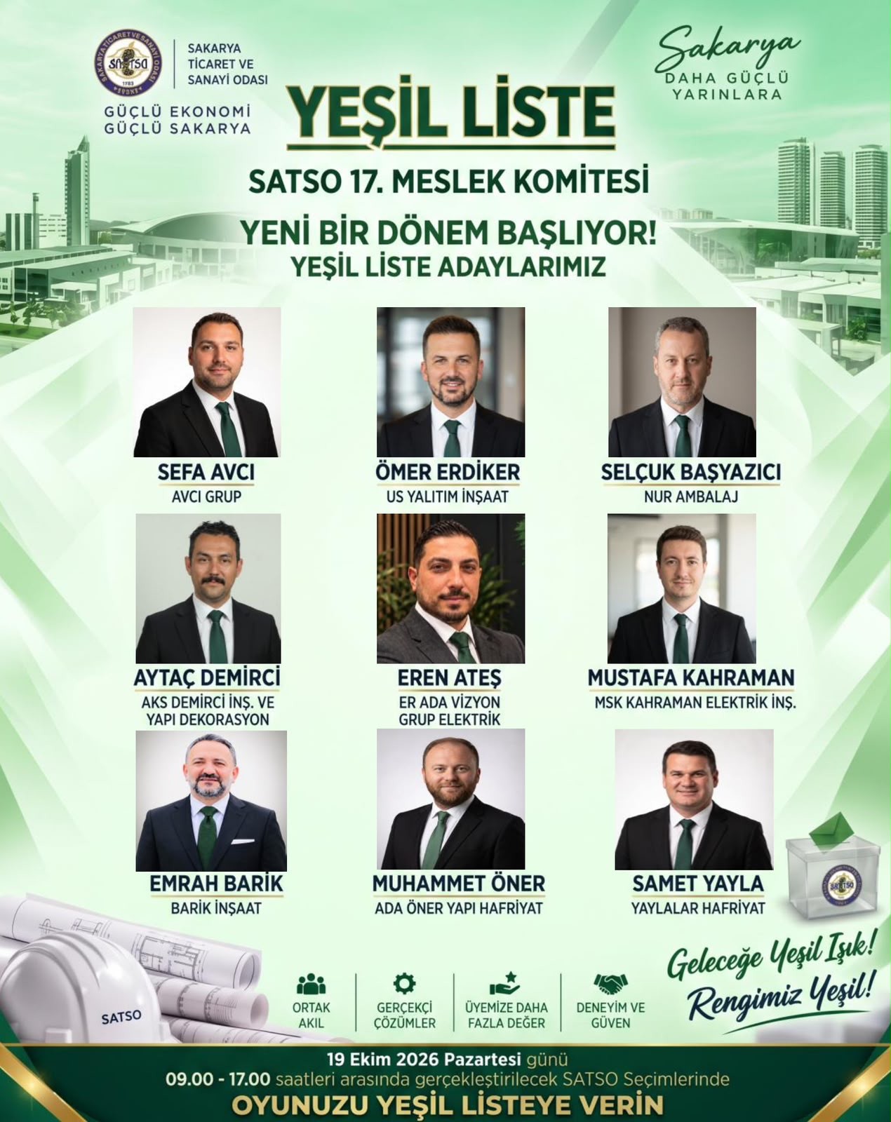 17. MESLEK KOMİTESİ’NDE HİZMET YARIŞINDA BİZ DE VARIZ: YEŞİL LİSTE SAHAYA İNDİ!