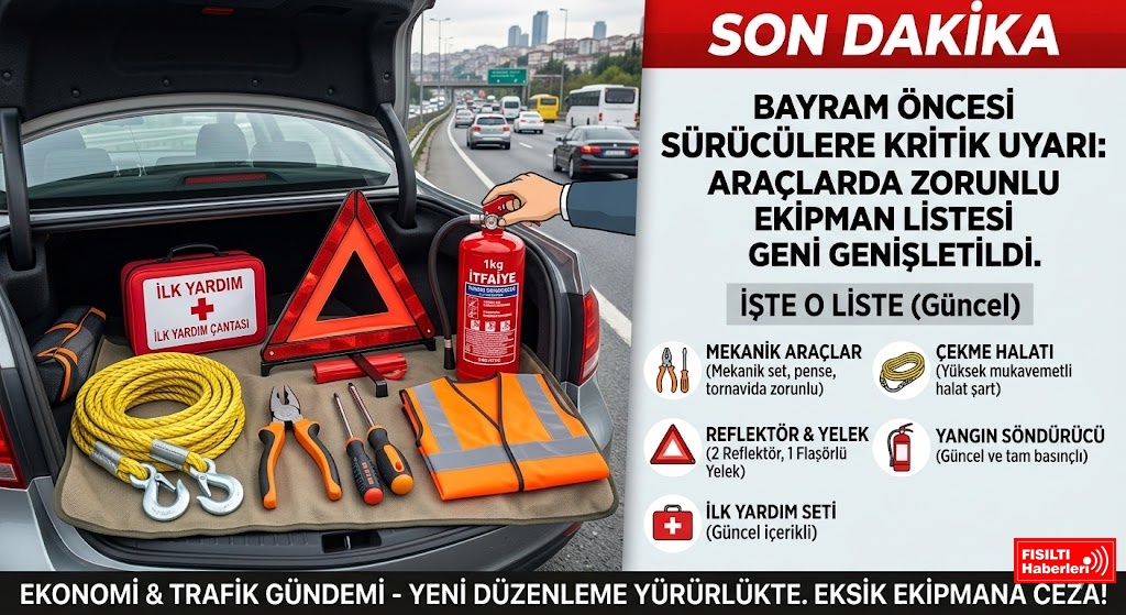 SON DAKİKA: Bayram Öncesi Sürücülere Kritik Uyarı! Araçlarda Zorunlu Ekipman Listesi Genişletildi